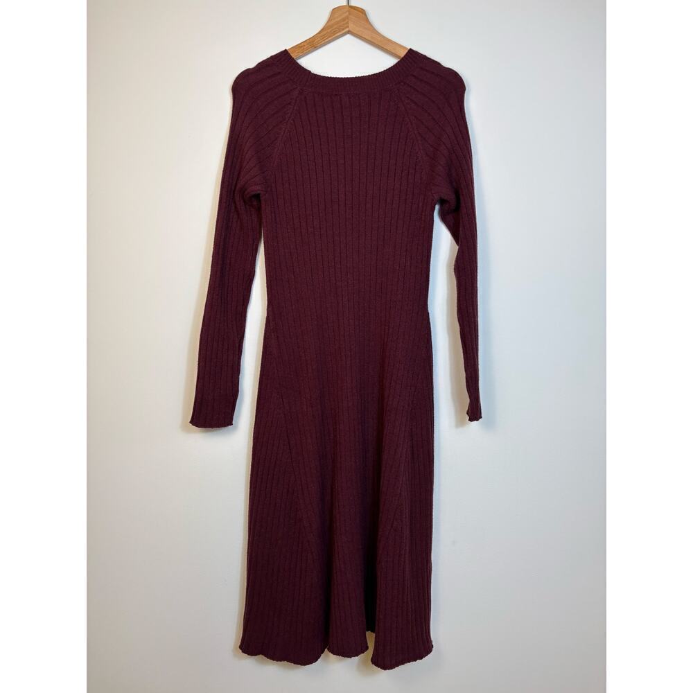 Lane Bryant Rib Sweater A Line Midi Dress Size 10/12 maroon Holiday Fall - Picture 4 of 13